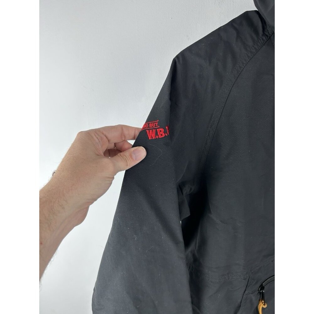 LL Bean Mountain Classic Anorak Jacket Mens S Black Hooded Coat WB Mason Logo - Picture 7 of 10